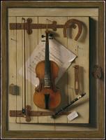 « Nature morte - violon et musique » (1888), tableau de William Michael Harnett (1848-1892) - Crédits : The MET Collection