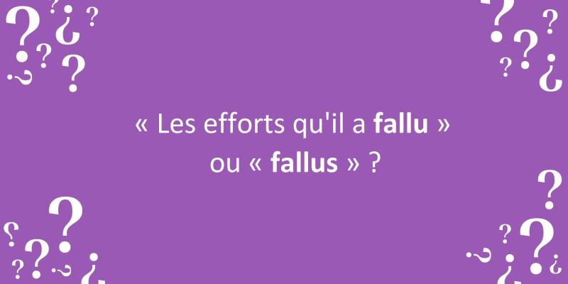 « Les efforts qu'il a fallu » ou « fallus » ?